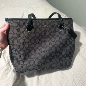 Coach Black and Gray Patterned Tote